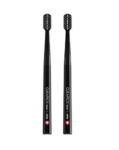 Набір зубних щіток Black Is White Duo Black UltraSoft, чорні d 0,10 мм фото zubnashnabbw